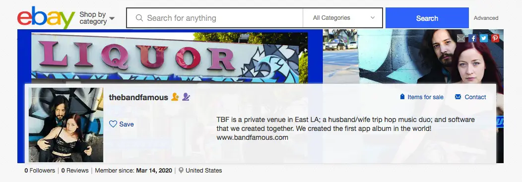 The Band Famous is on Ebay