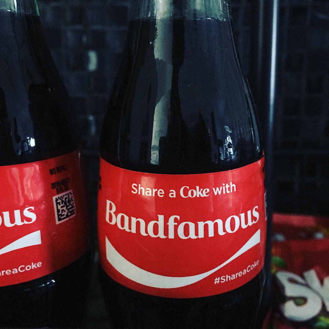 Johnny K gifted us these BandFamous coca-colas!