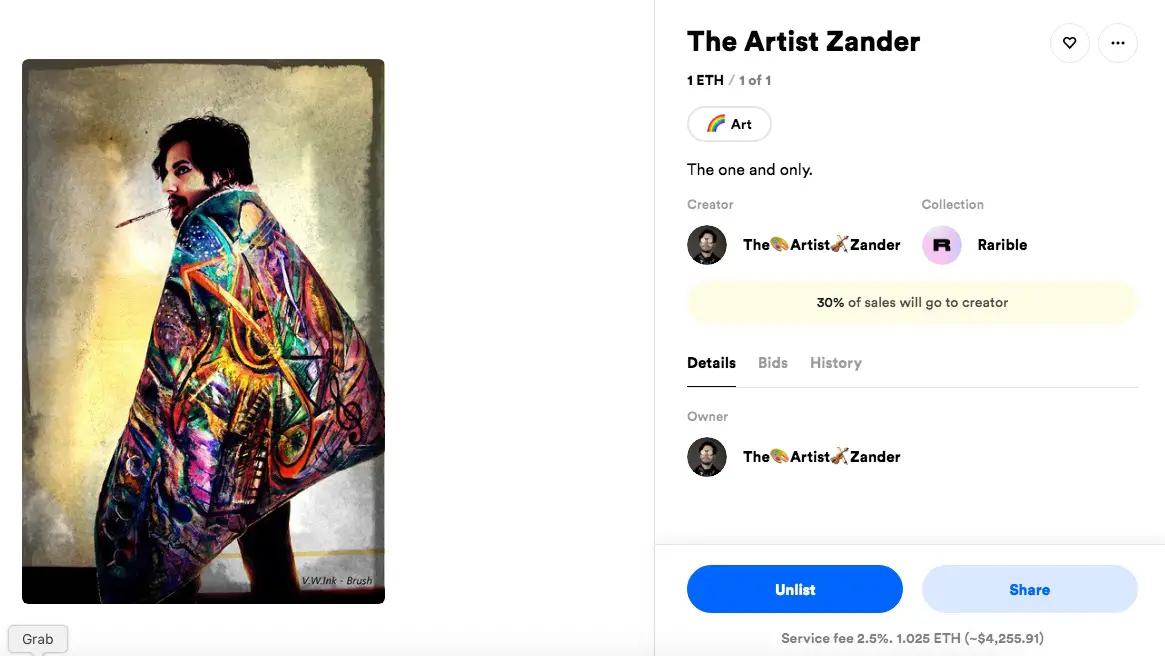 NFTs now available by the artist Zander of The Band Famous!